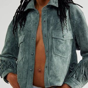 Free People - Twist & Shout Vegan Shacket - Suede Fringe - Sz Small